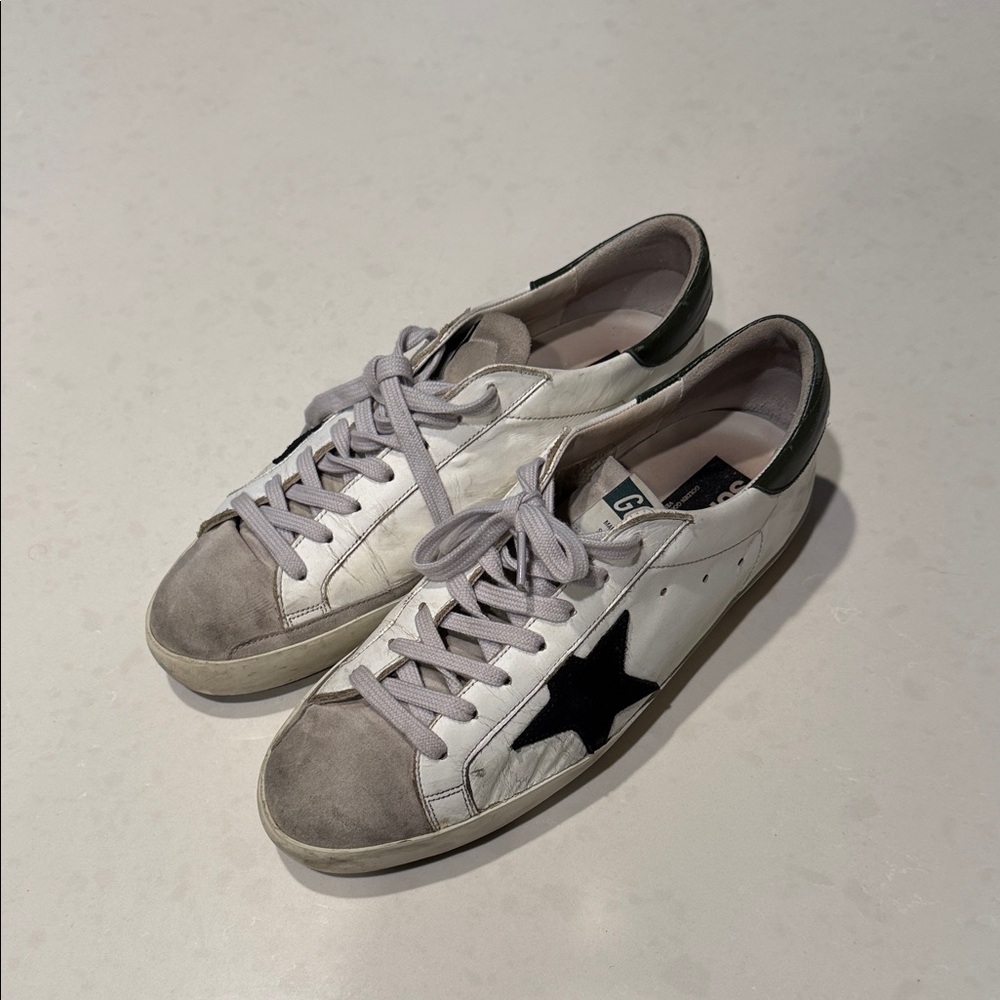 Golden Goose White Sneakers with Black Star